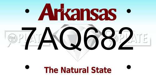7AQ682 Arkansas License Plate