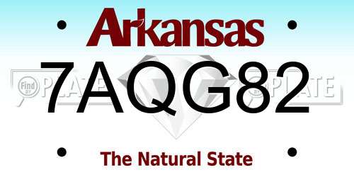 7AQG82 Arkansas License Plate