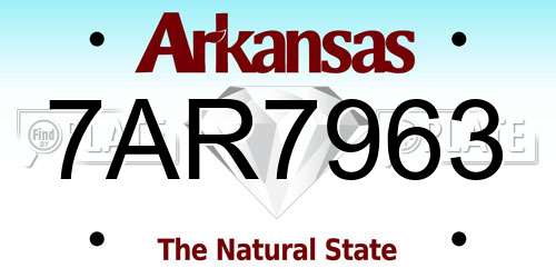 7AR7963 Arkansas License Plate