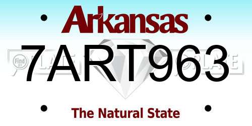 7ART963 Arkansas License Plate