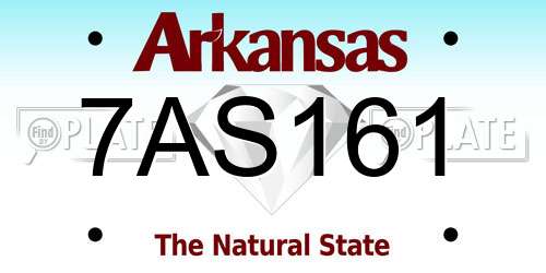 7AS161 Arkansas License Plate