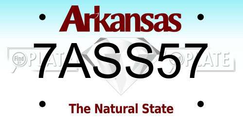 7ASS57 Arkansas License Plate