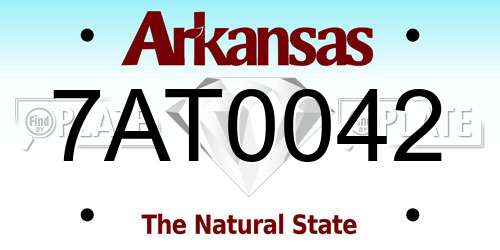 7AT0042 Arkansas License Plate