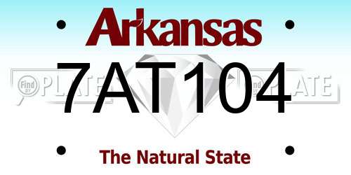 7AT104 Arkansas License Plate