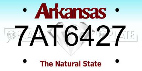 7AT6427 Arkansas License Plate
