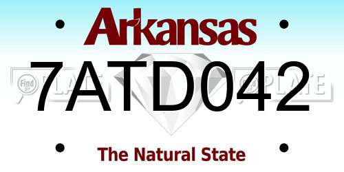 7ATD042 Arkansas License Plate