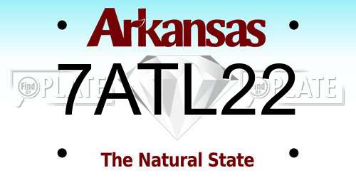 7ATL22 Arkansas License Plate
