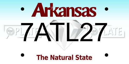 7ATL27 Arkansas License Plate