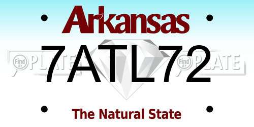 7ATL72 Arkansas License Plate