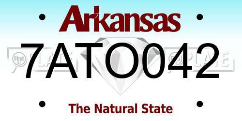 7ATO042 Arkansas License Plate