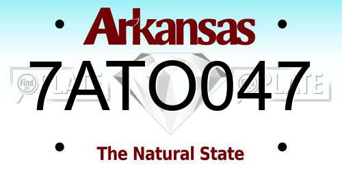 7ATO047 Arkansas License Plate