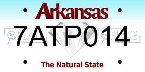 7ATP014 Arkansas License Plate