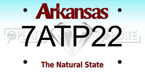 7ATP22 Arkansas License Plate