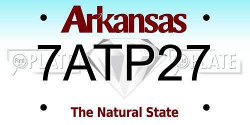 7ATP27 Arkansas License Plate