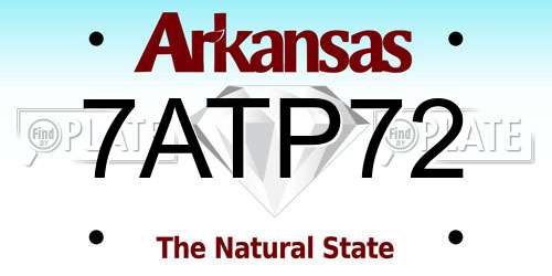 7ATP72 Arkansas License Plate