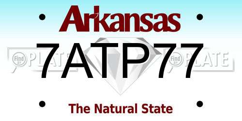 7ATP77 Arkansas License Plate