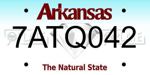 7ATQ042 Arkansas License Plate