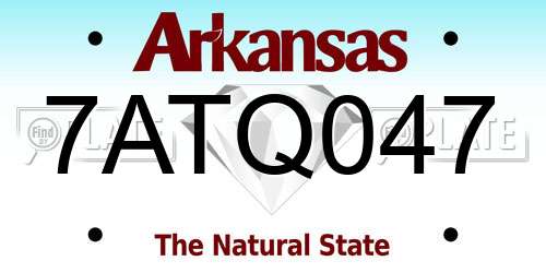 7ATQ047 Arkansas License Plate