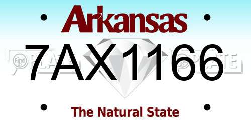 7AX1166 Arkansas License Plate