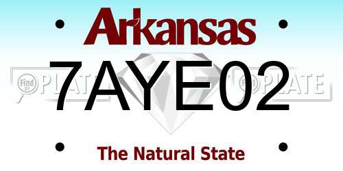 7AYE02 Arkansas License Plate