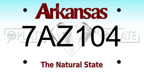 7AZ104 Arkansas License Plate