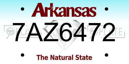 7AZ6472 Arkansas License Plate
