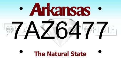 7AZ6477 Arkansas License Plate