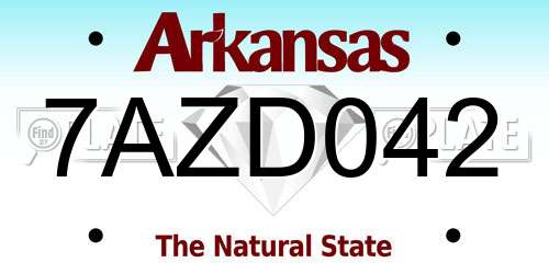 7AZD042 Arkansas License Plate