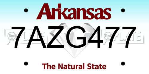 7AZG477 Arkansas License Plate