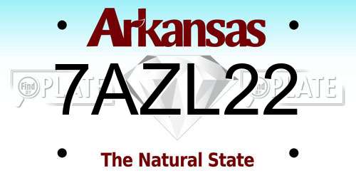 7AZL22 Arkansas License Plate
