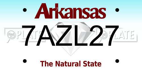 7AZL27 Arkansas License Plate