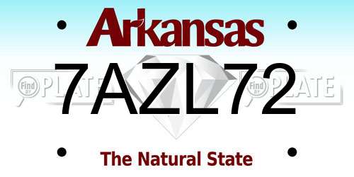 7AZL72 Arkansas License Plate