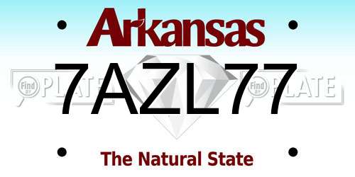 7AZL77 Arkansas License Plate