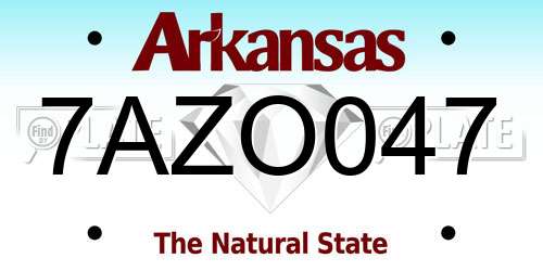 7AZO047 Arkansas License Plate