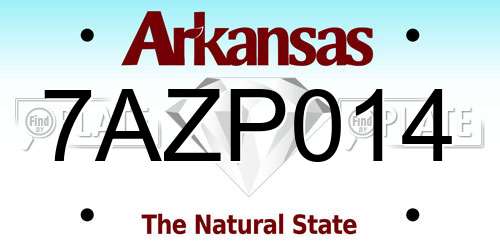7AZP014 Arkansas License Plate