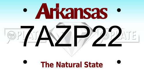 7AZP22 Arkansas License Plate