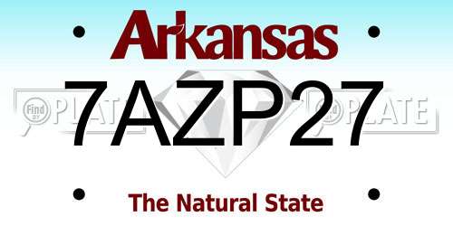7AZP27 Arkansas License Plate