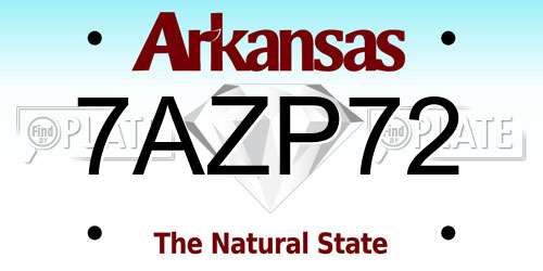 7AZP72 Arkansas License Plate