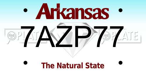 7AZP77 Arkansas License Plate