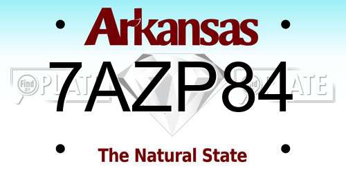 7AZP84 Arkansas License Plate