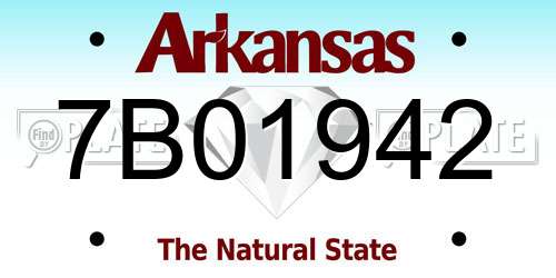 7B01942 Arkansas License Plate