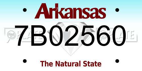 7B02560 Arkansas License Plate