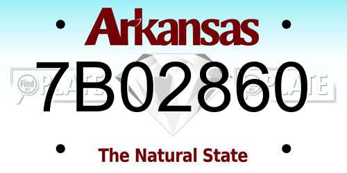 7B02860 Arkansas License Plate