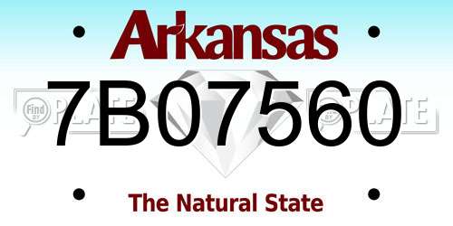 7B07560 Arkansas License Plate