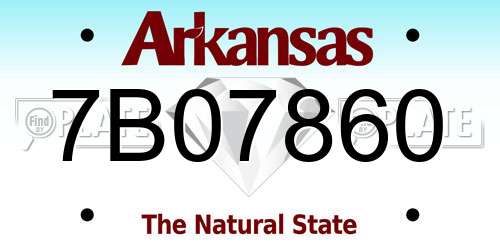 7B07860 Arkansas License Plate