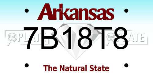 7B18T8 Arkansas License Plate