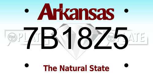 7B18Z5 Arkansas License Plate