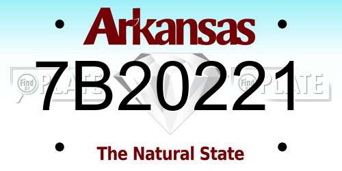 7B20221 Arkansas License Plate