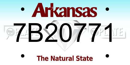7B20771 Arkansas License Plate
