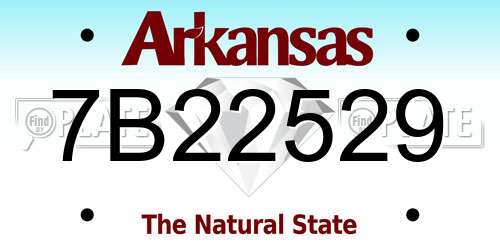 7B22529 Arkansas License Plate